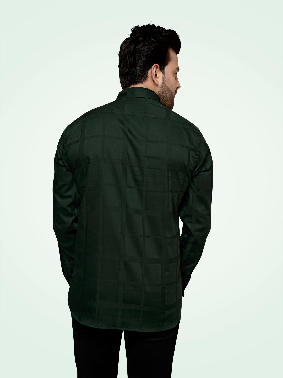 Black and White Self Checks Cocktail Shirt- Premium 60s CountsSelf Checks Cocktail Shirt- Premium 60s Counts Green