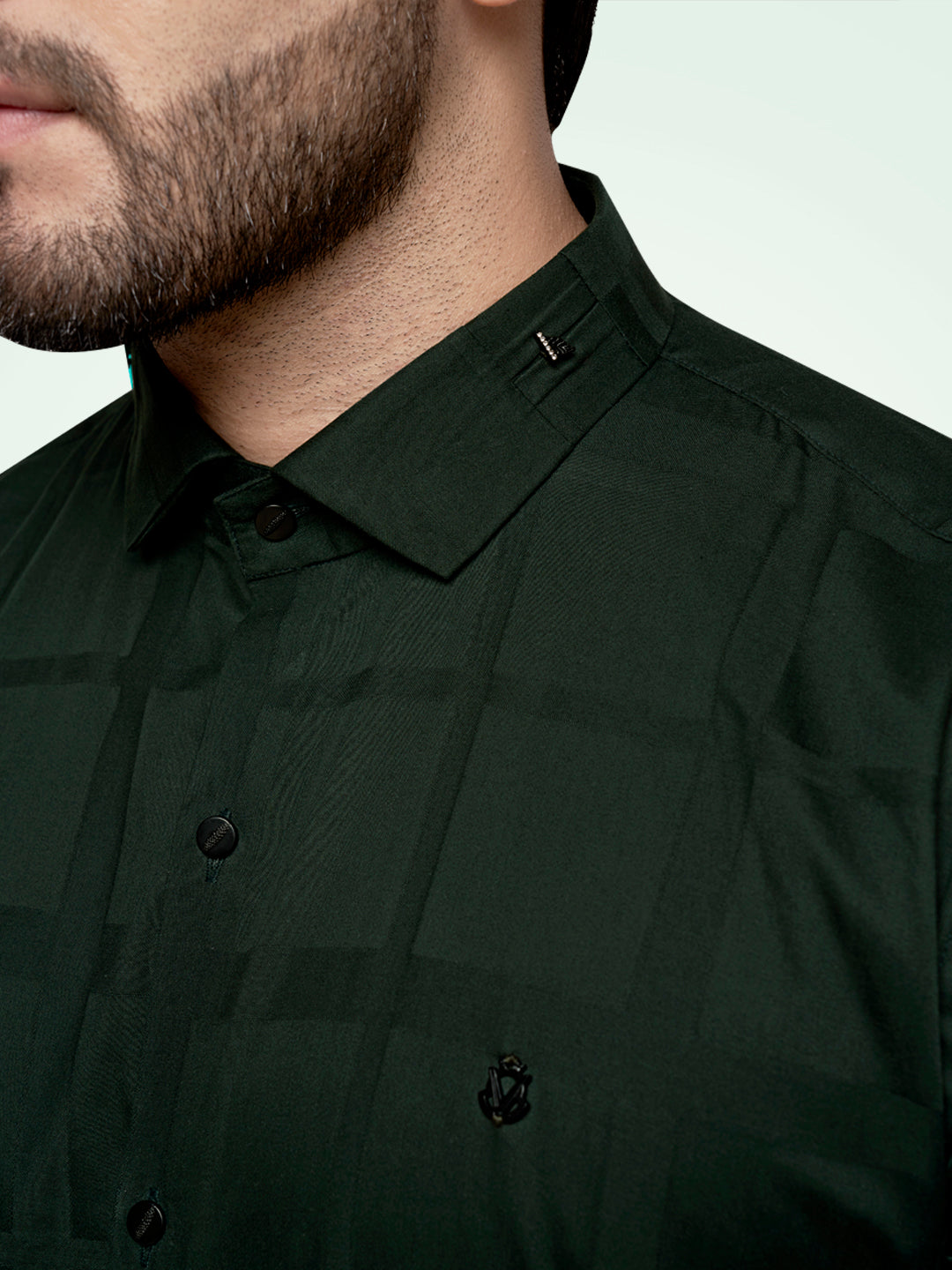 Black and White Self Checks Cocktail Shirt- Premium 60s CountsSelf Checks Cocktail Shirt- Premium 60s Counts Green