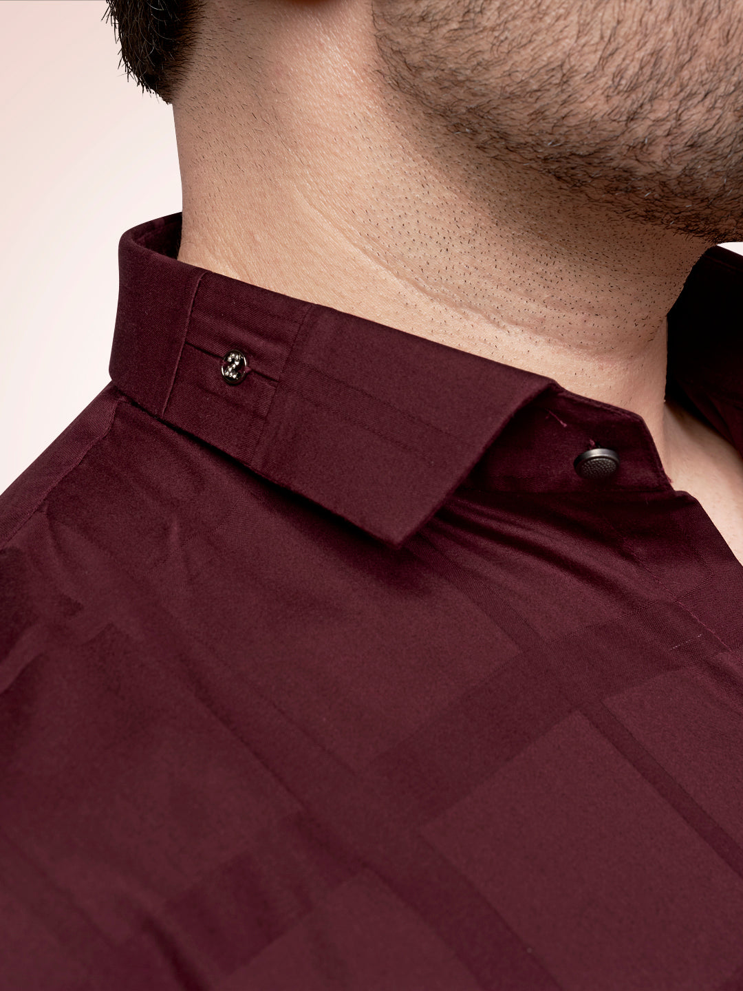 Black and White Self Checks Cocktail Shirt- Premium 60s CountsSelf Checks Cocktail Shirt- Premium 60s Counts Maroon