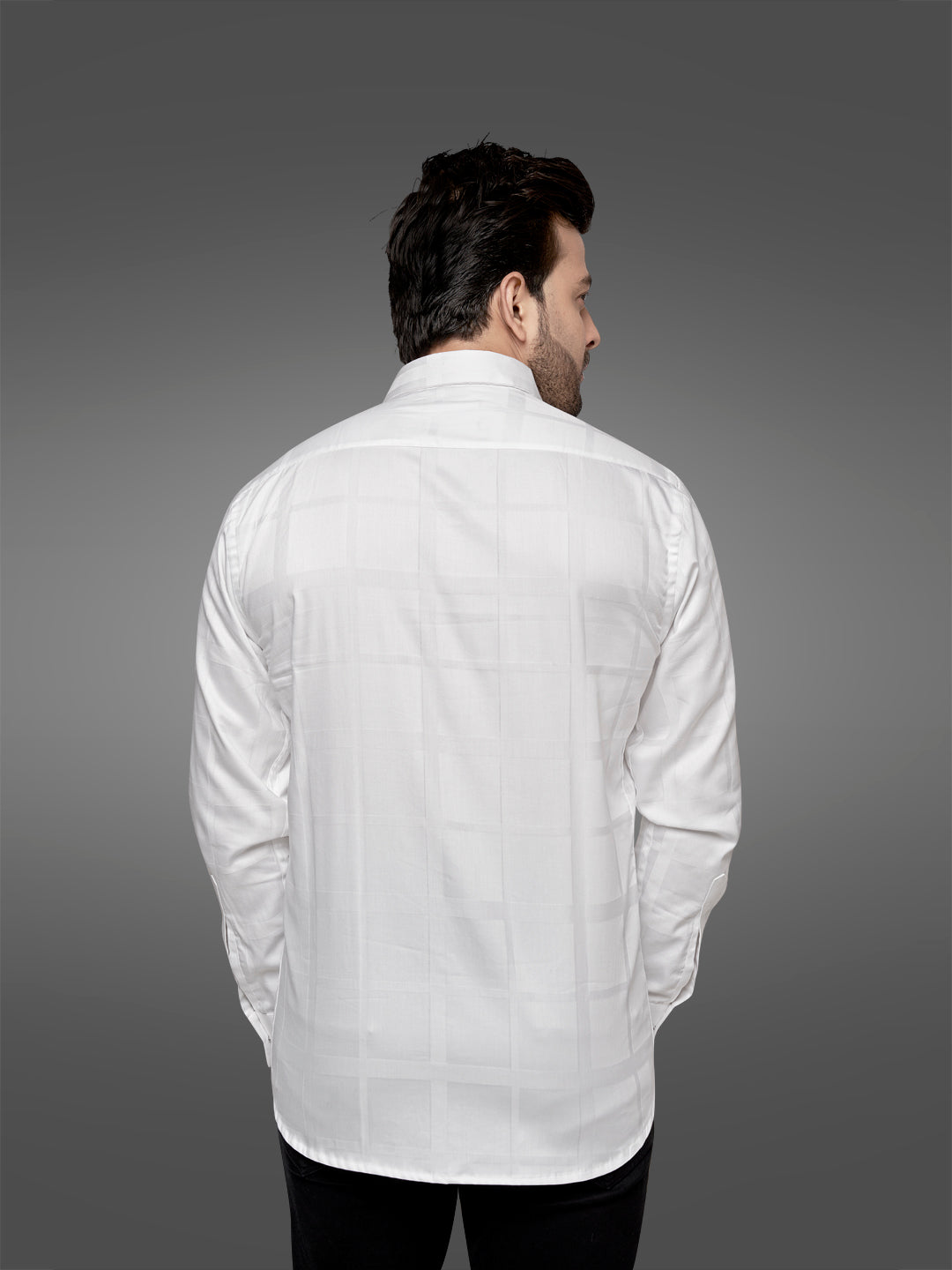 Black and White Self Checks Cocktail Shirt- Premium 60s CountsSelf Checks Cocktail Shirt- Premium 60s Counts White