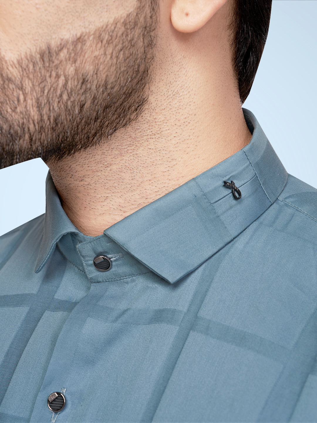 Black and White Self Checks Cocktail Shirt- Premium 60s CountsSelf Checks Cocktail Shirt- Premium 60s Counts Blue