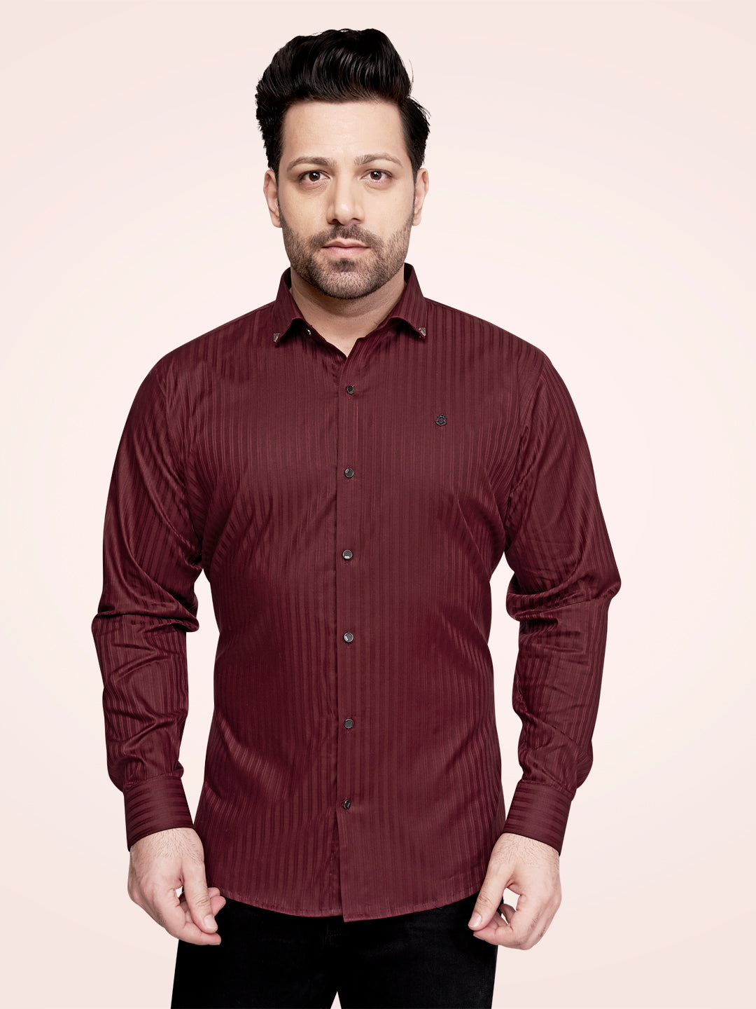 Self Lining Cocktail Shirt- Premium 60s Counts-Maroon