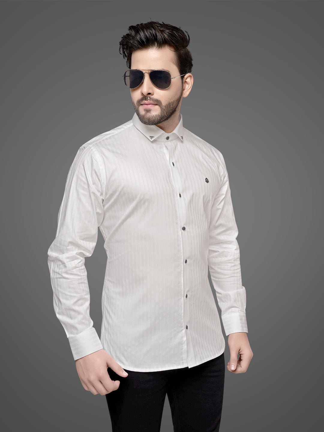 Self Lining Cocktail Shirt- Premium 60s Counts-White