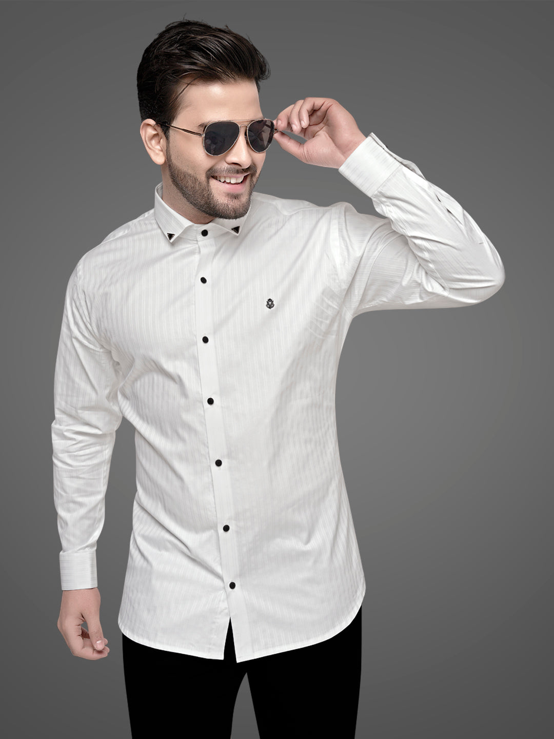 Self Lining Cocktail Shirt- Premium 60s Counts-White