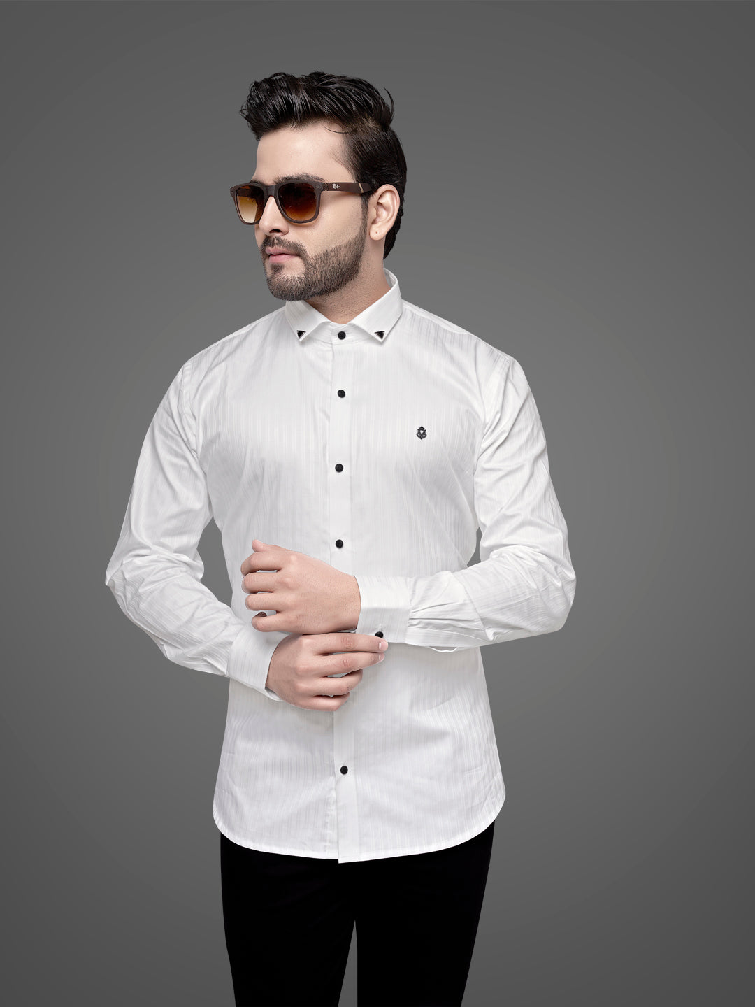 Self Lining Cocktail Shirt- Premium 60s Counts-White