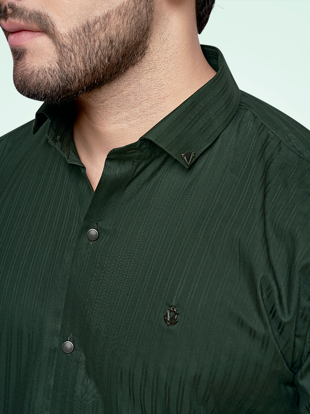 Self Lining Cocktail Shirt- Premium 60s Counts-Emerald Green
