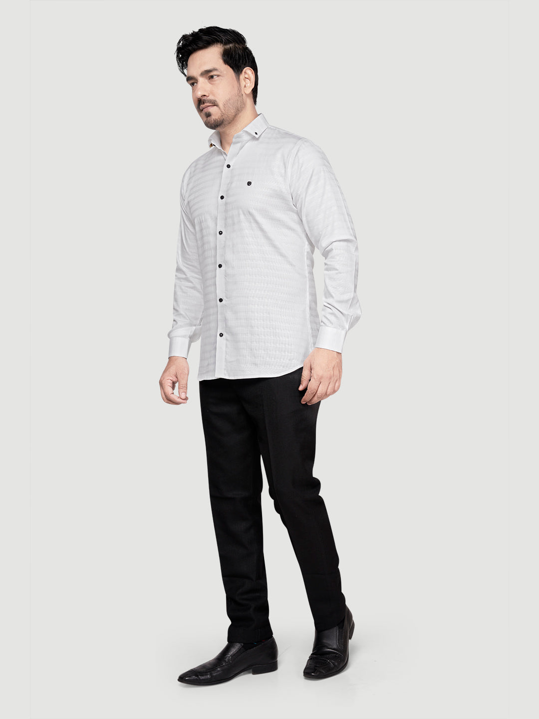 Designer Weft Shirt with Metal Buttons