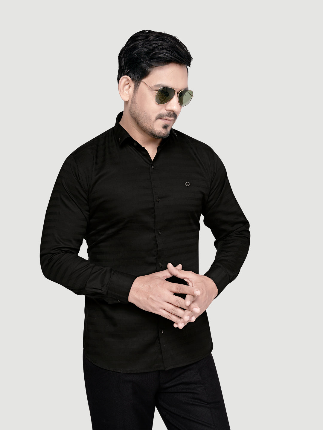 Designer Weft Shirt with Metal Buttons