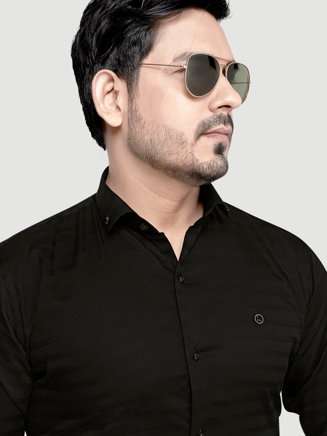 Designer Weft Shirt with Metal Buttons