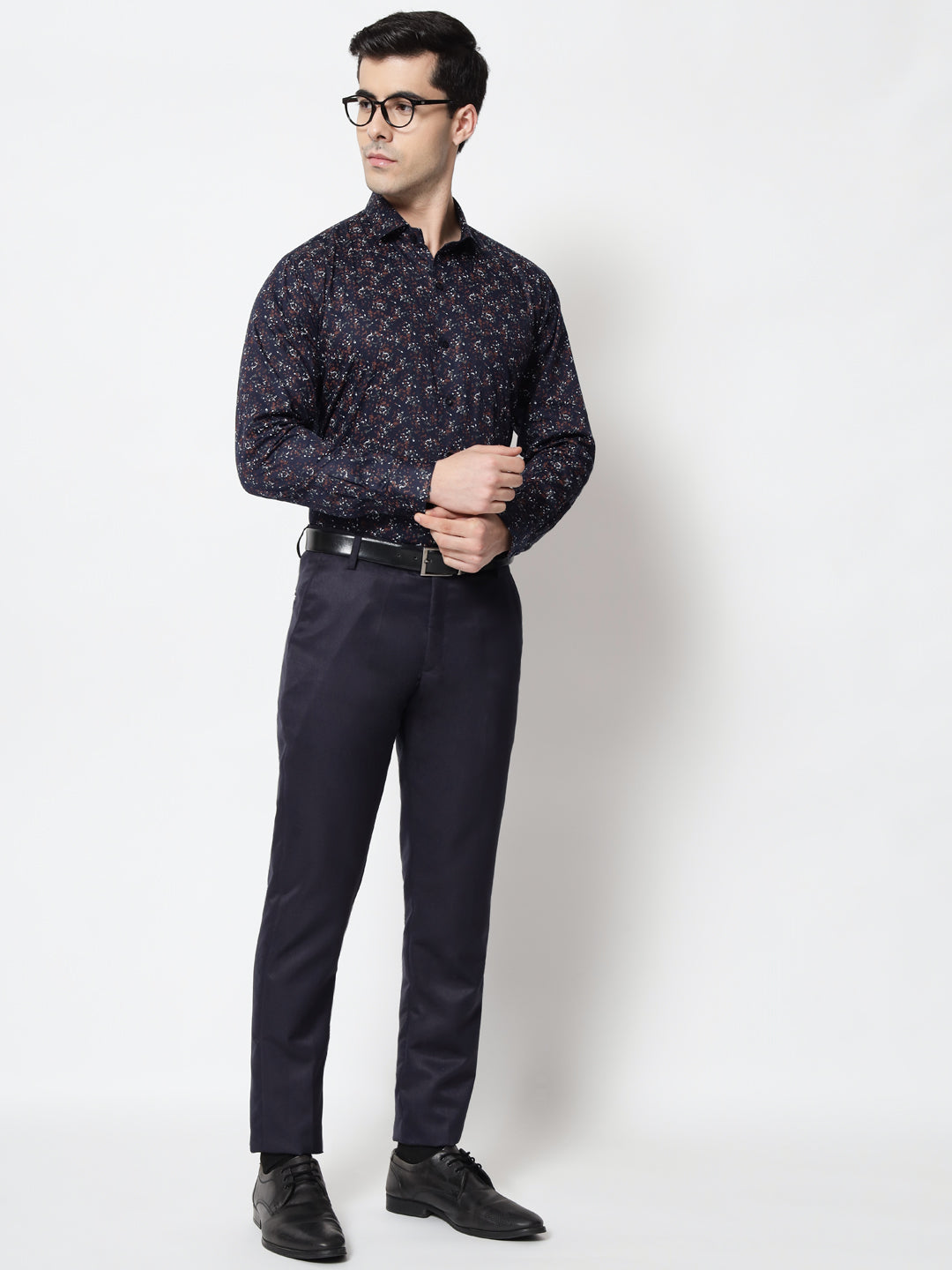 Black and White Shirts Blue Print Shirt