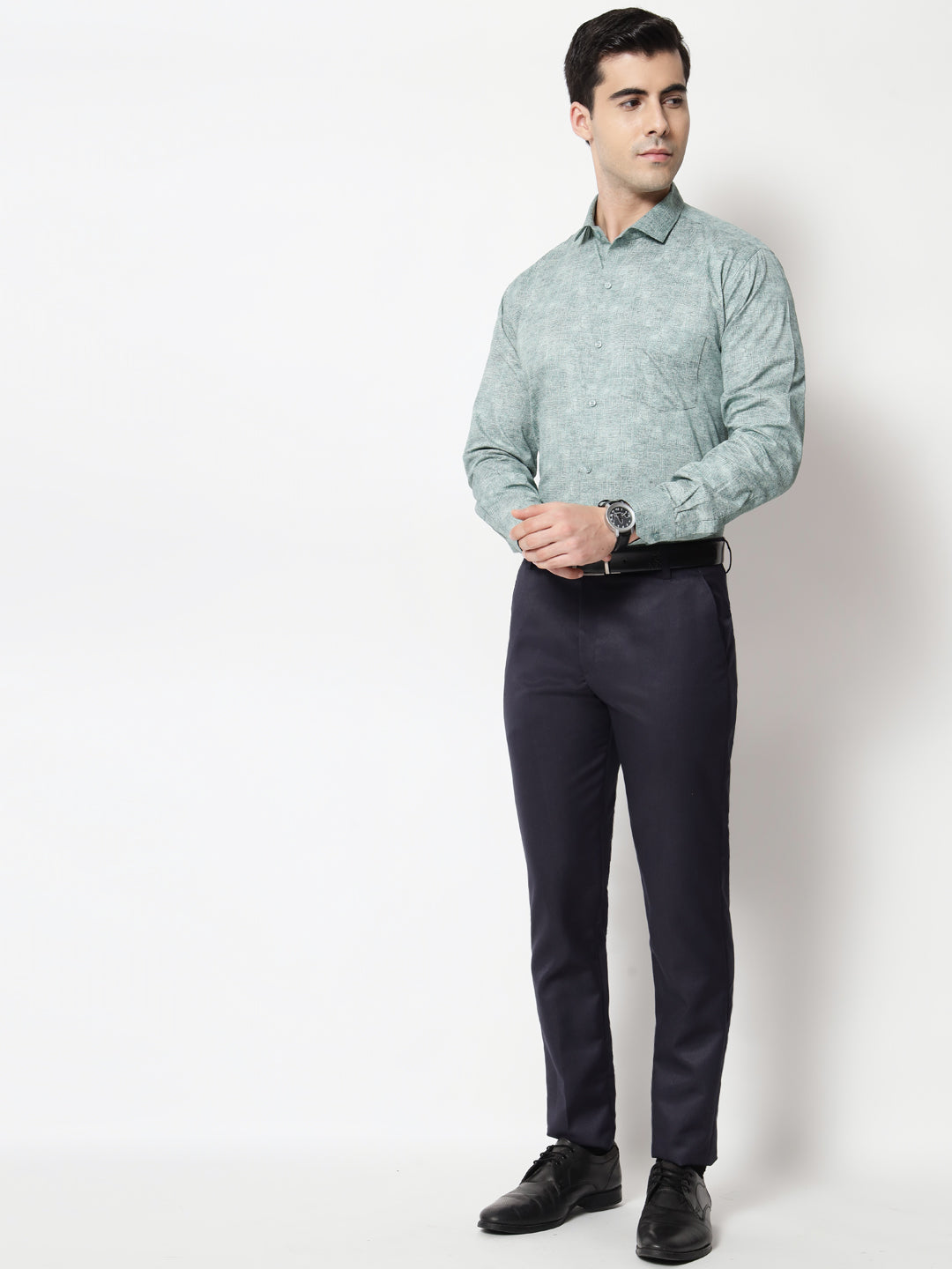 Black and White Shirts Grey Print Shirt