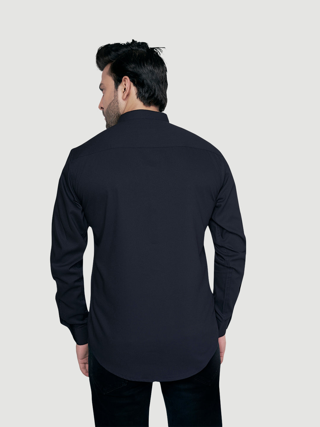 Black and White Men's Designer Shirt with Collar Accessory & Broach-11
