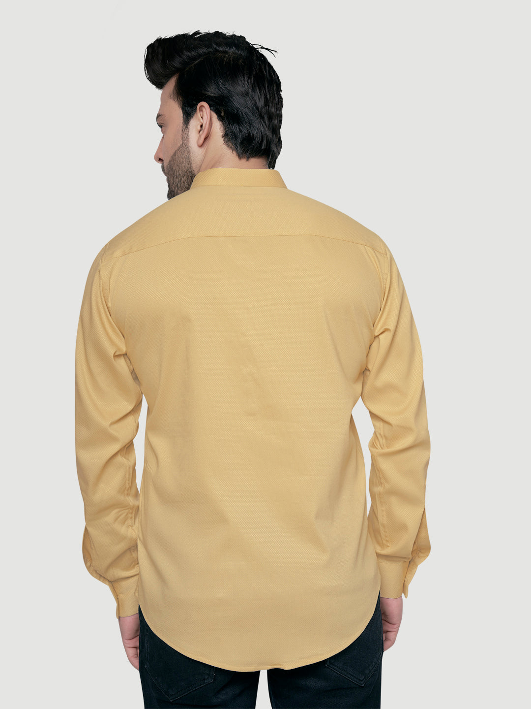 Black and White Men's Designer Shirt with Collar Accessory & Broach-15