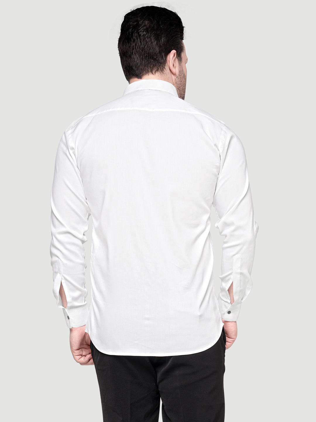Black and White Designer Shirts with Collar Accessory & Metal Broach-7