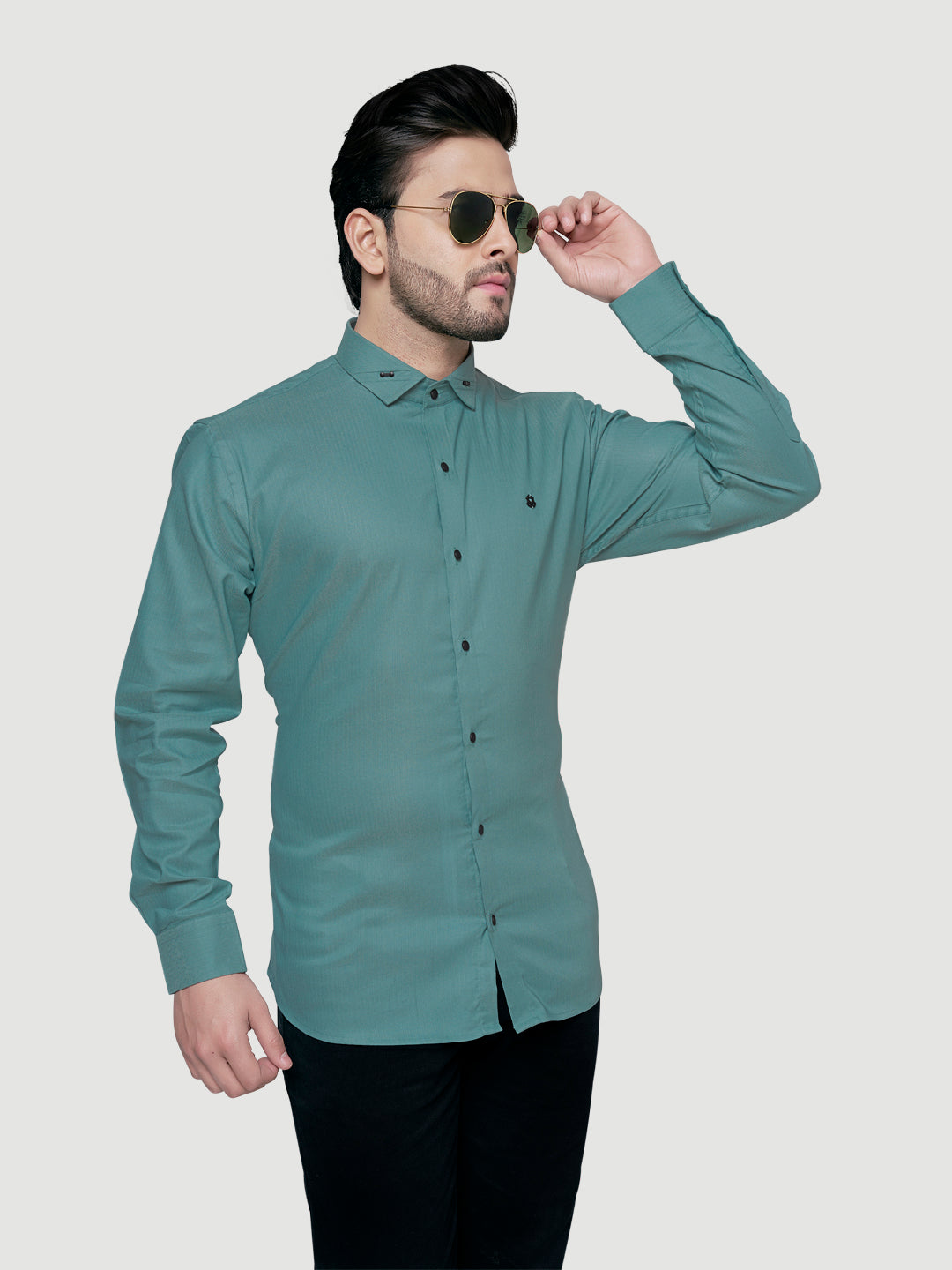 Black and White Designer Shirts with Collar Accessory & Metal Broach-8