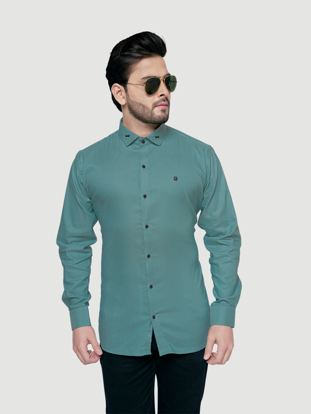 Black and White Designer Shirts with Collar Accessory & Metal Broach-8