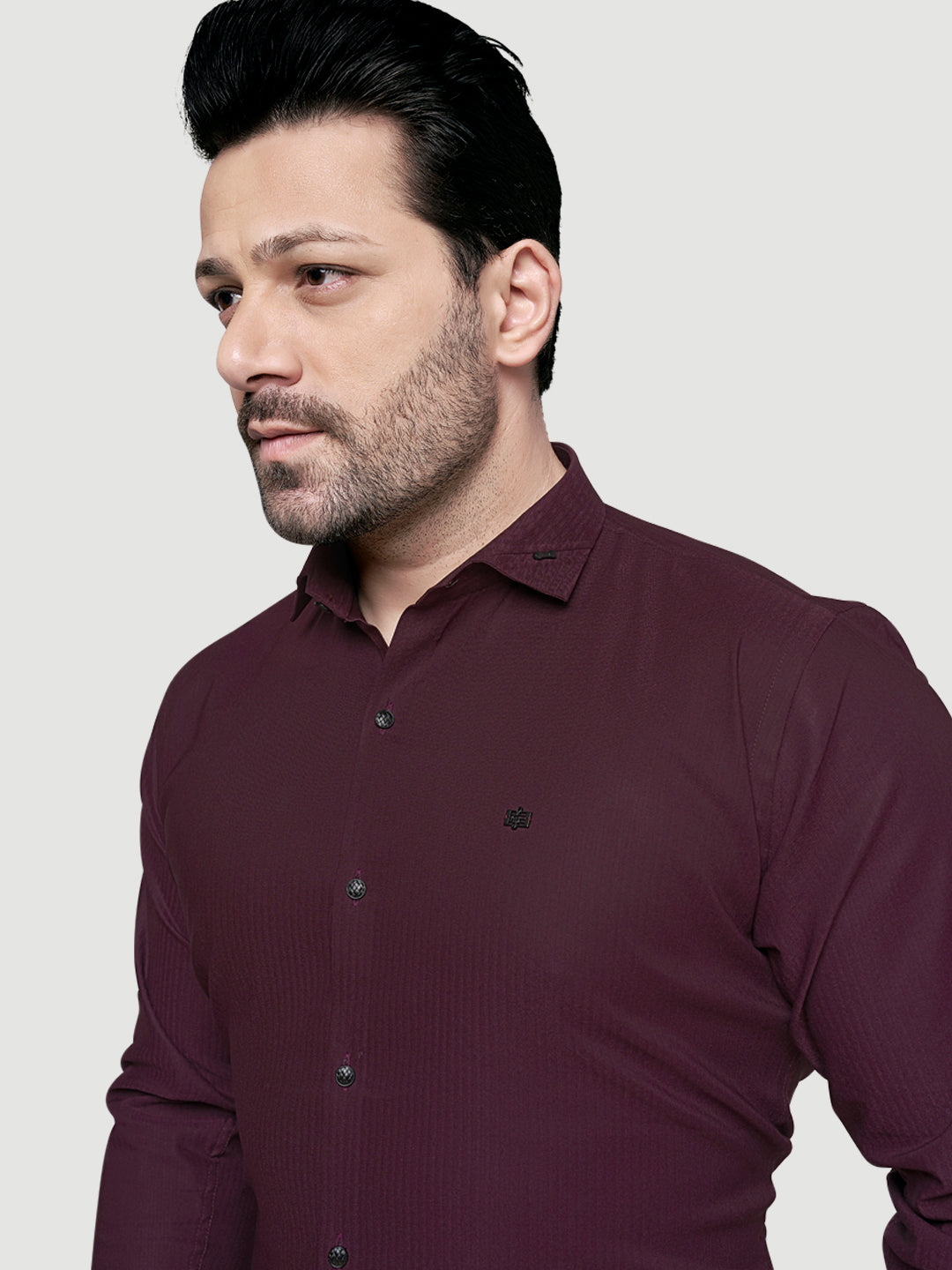 Black and White Designer Shirts with Collar Accessory & Metal Broach-9