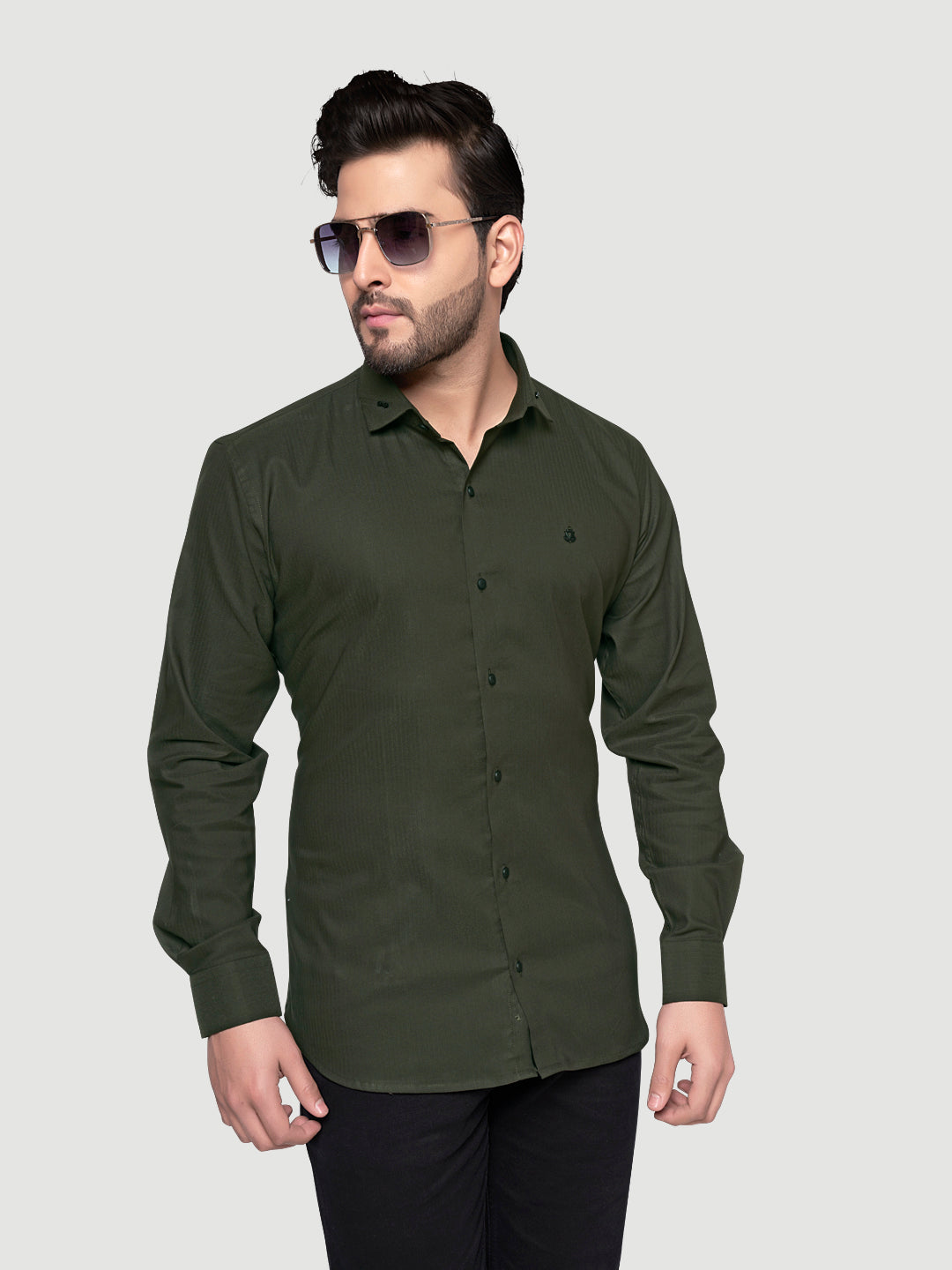 Black and White Designer Shirts with Collar Accessory & Metal Broach-1