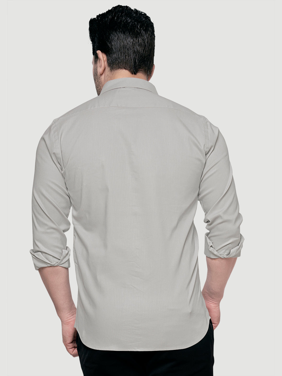 Black and White Designer Shirts with Collar Accessory & Metal Broach-2
