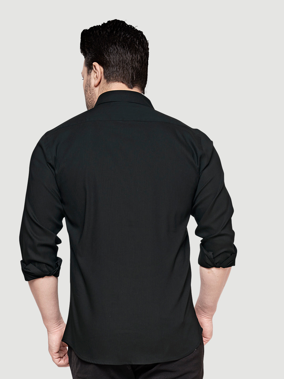 Black and White Designer Shirts with Collar Accessory & Metal Broach-4