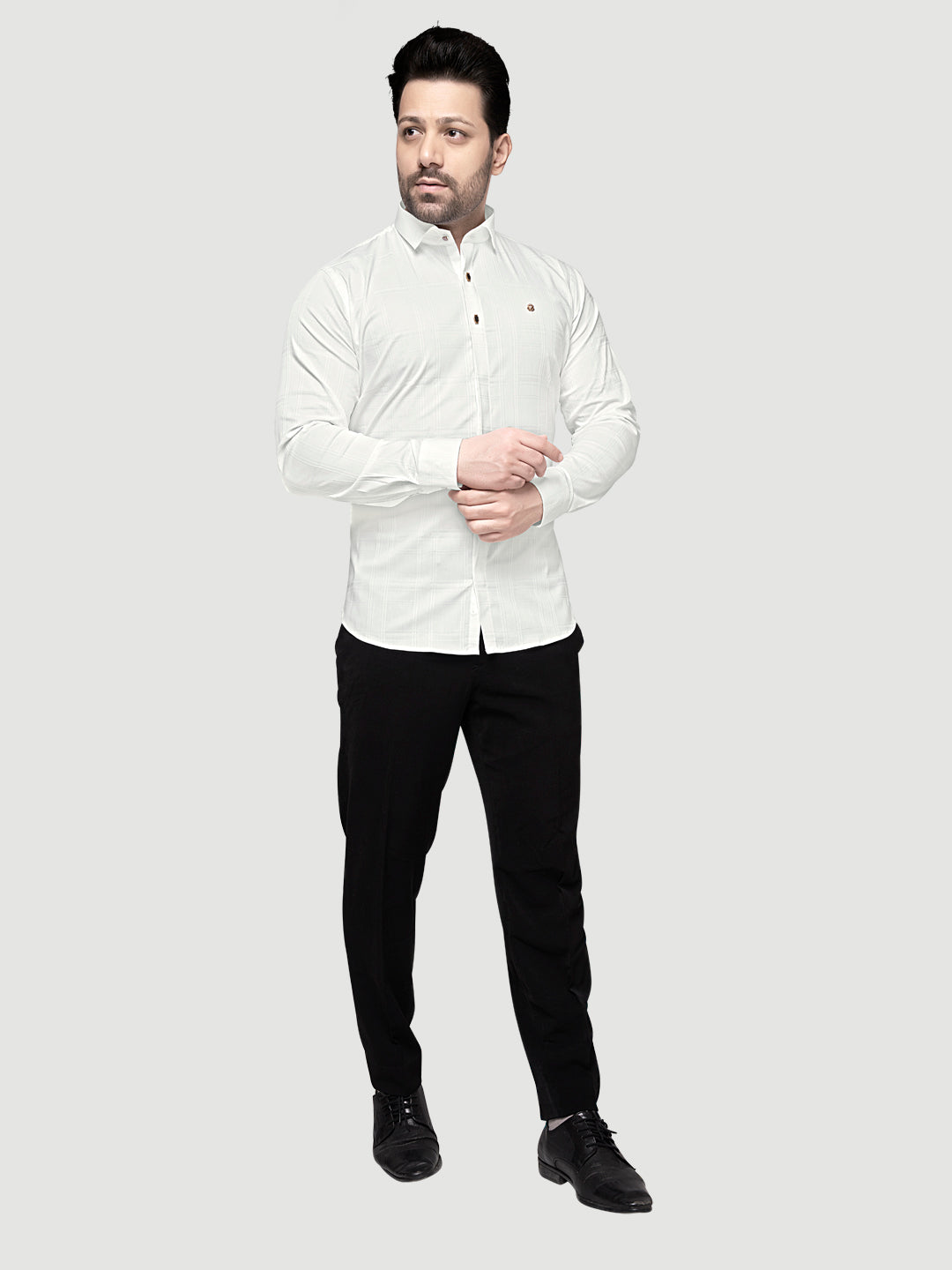 Designer Shirts with Collar Accessories- White