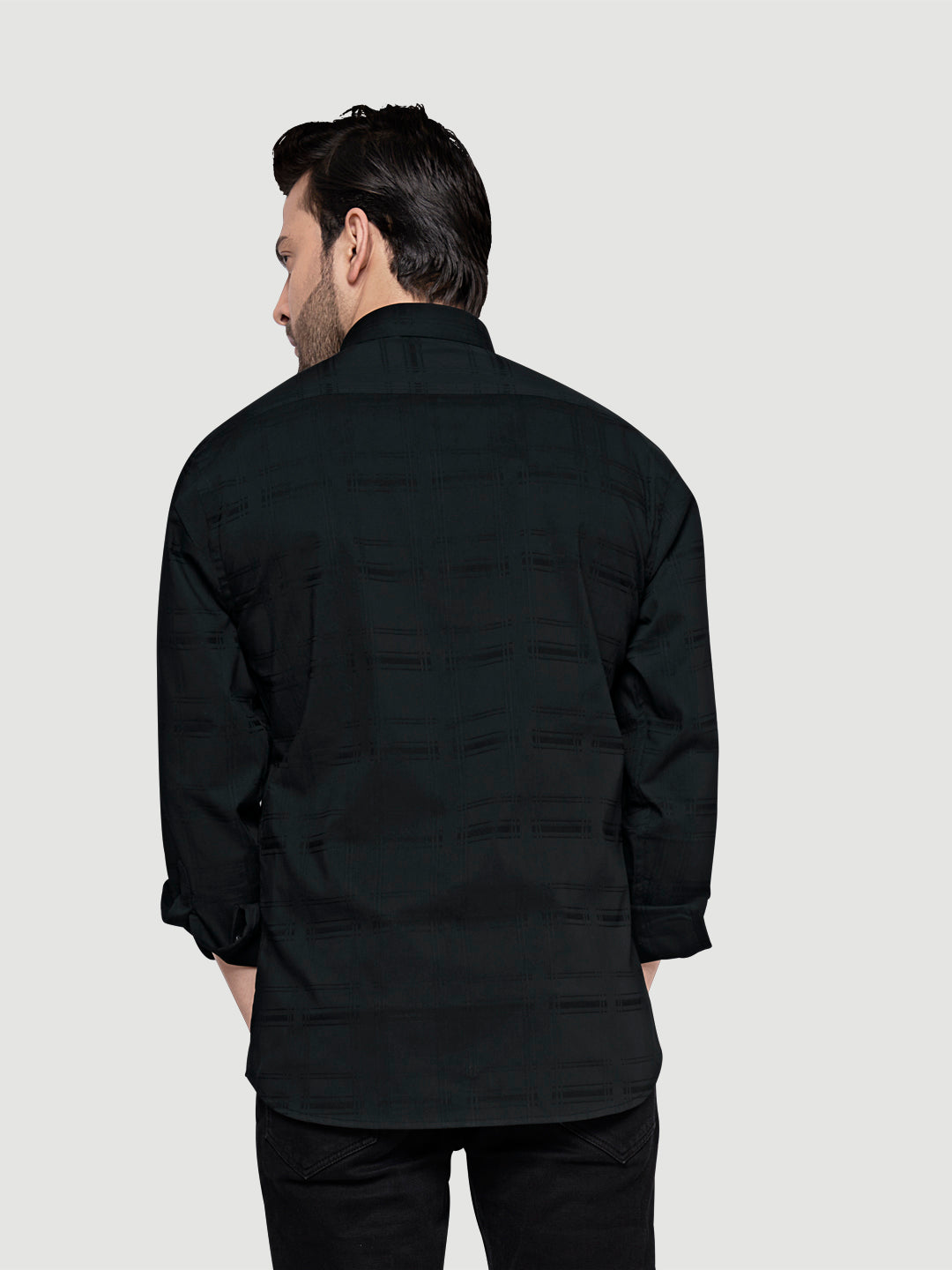Designer Shirts with Collar Accessories- Black