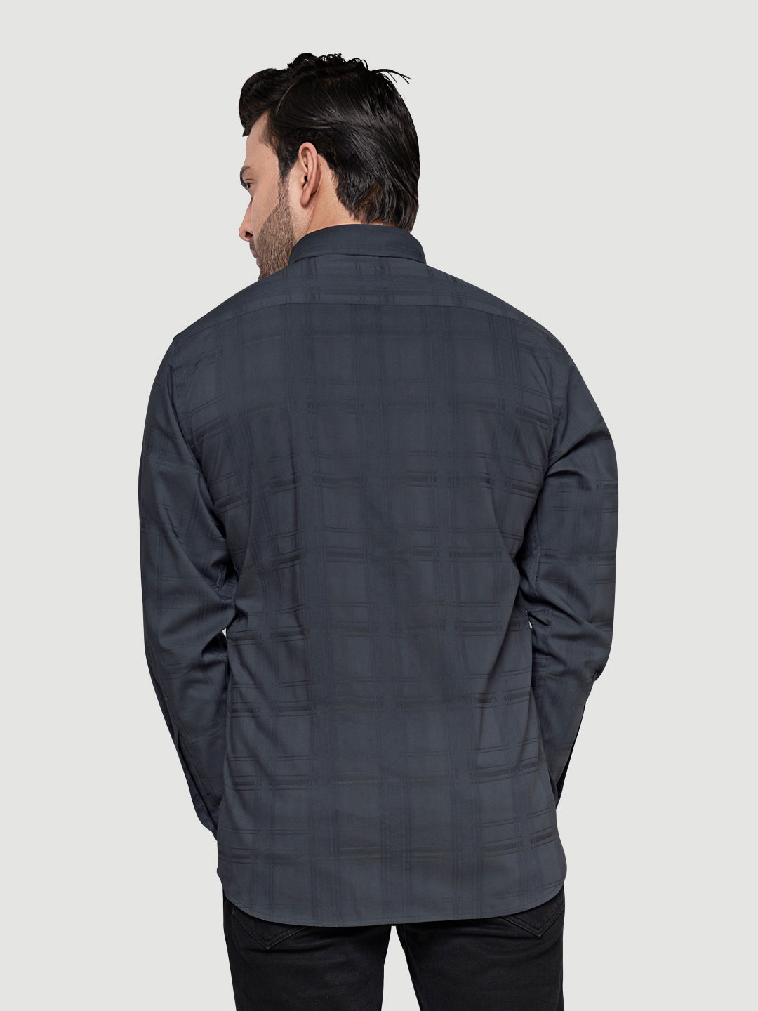 Designer Shirts with Collar Accessories- Grey