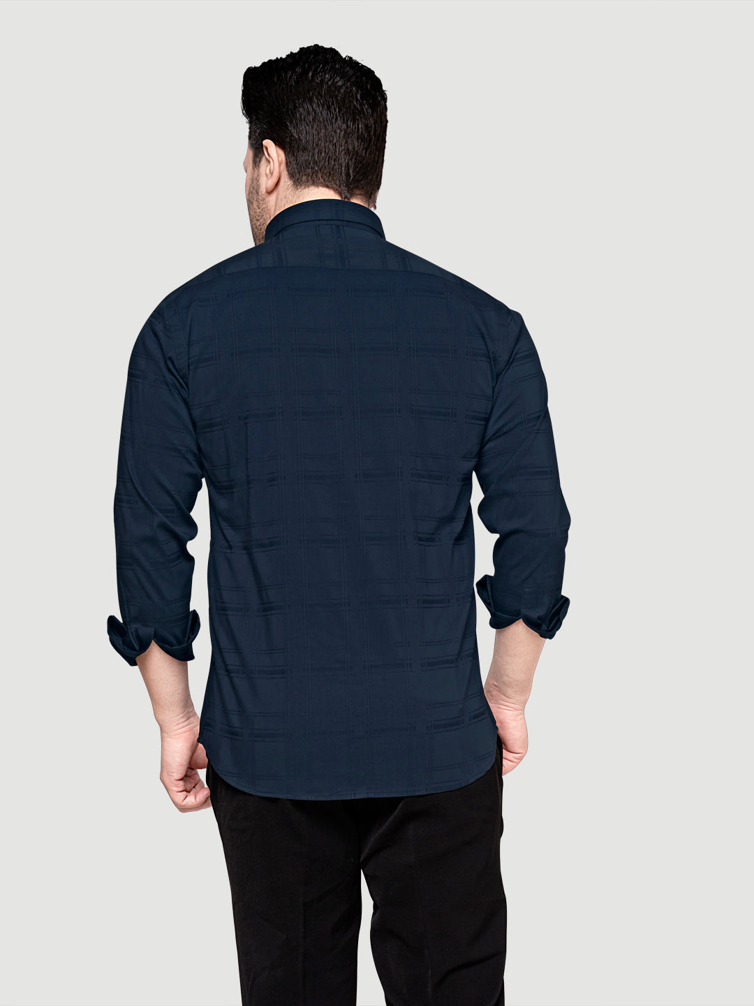 Black and White Shirts Designer Shirts with Collar Accessories- Blue