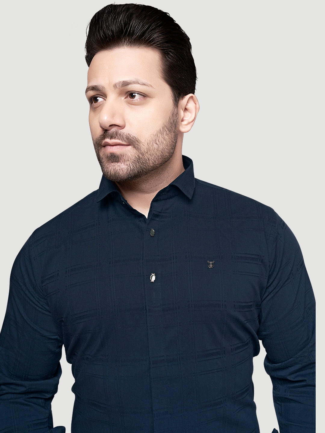 Black and White Shirts Designer Shirts with Collar Accessories- Blue