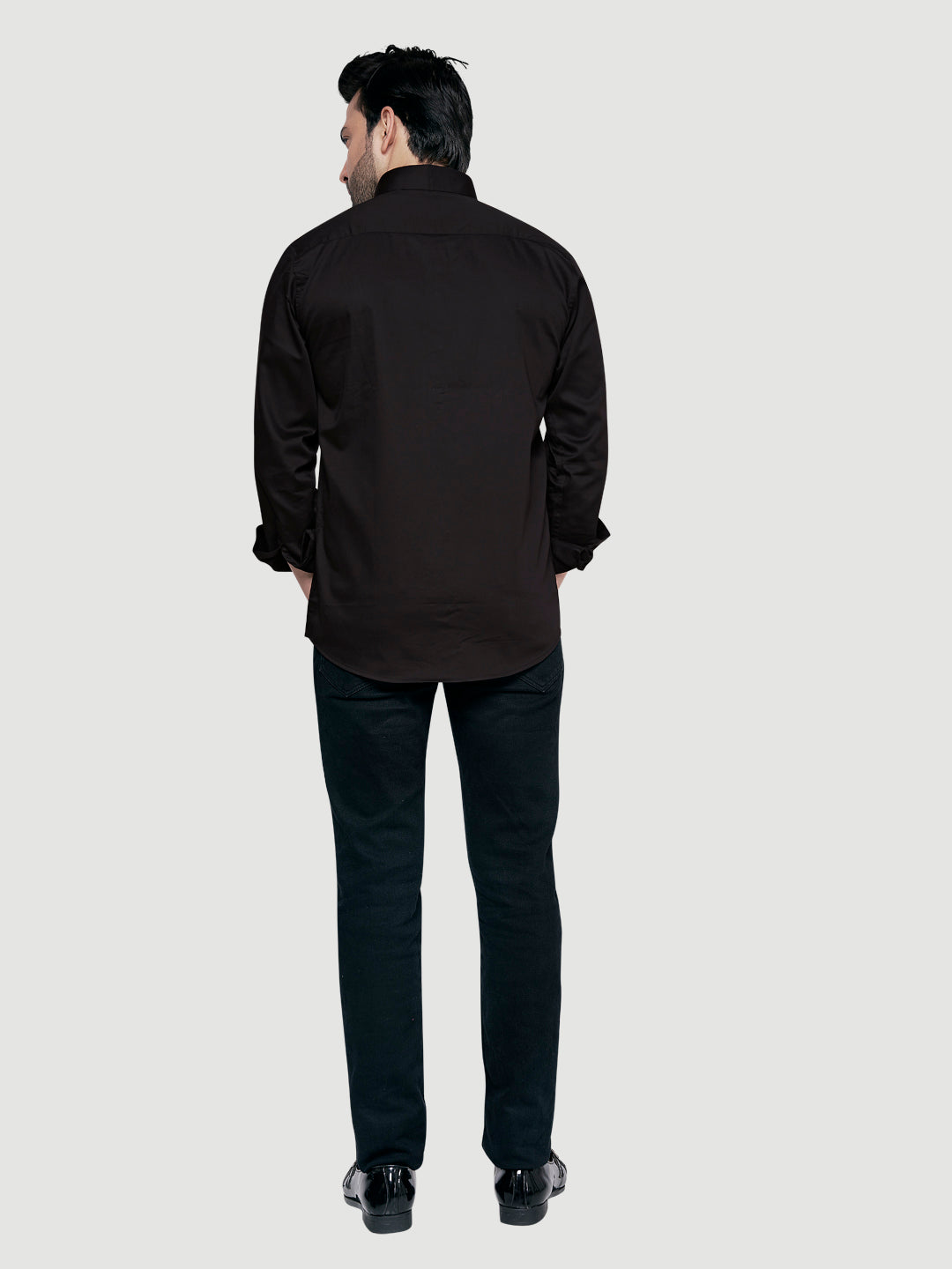 Blakc and White The Perfect Tuxedo Shirt Black
