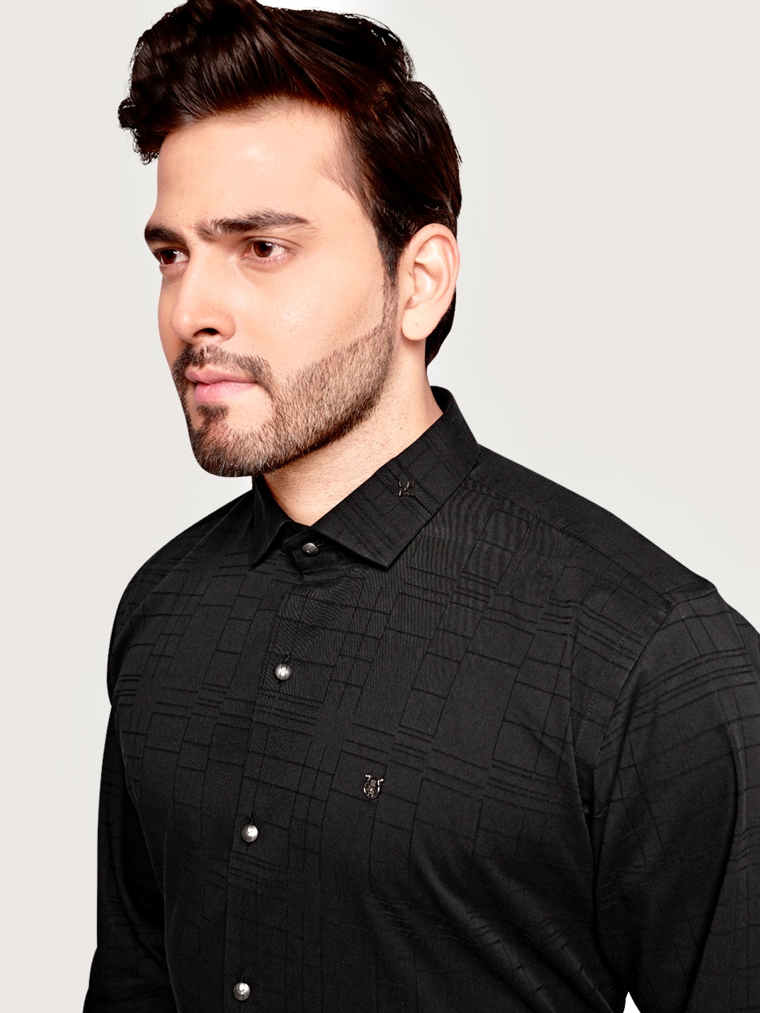 Men's Designer Shirt with Collar Accessory & Broach-3