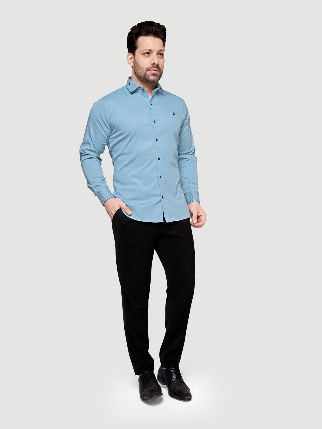 Men's Designer Shirt with Collar Accessory & Broach-4
