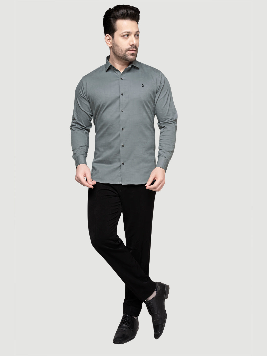 Men's Designer Shirt with Collar Accessory & Broach-6