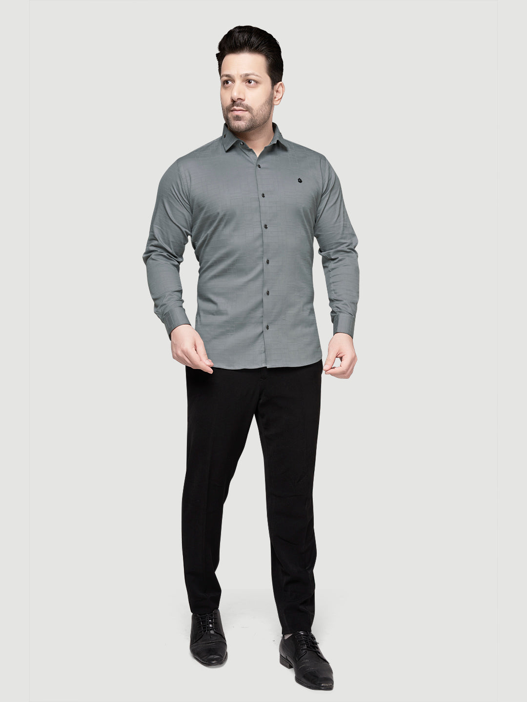 Men's Designer Shirt with Collar Accessory & Broach-6