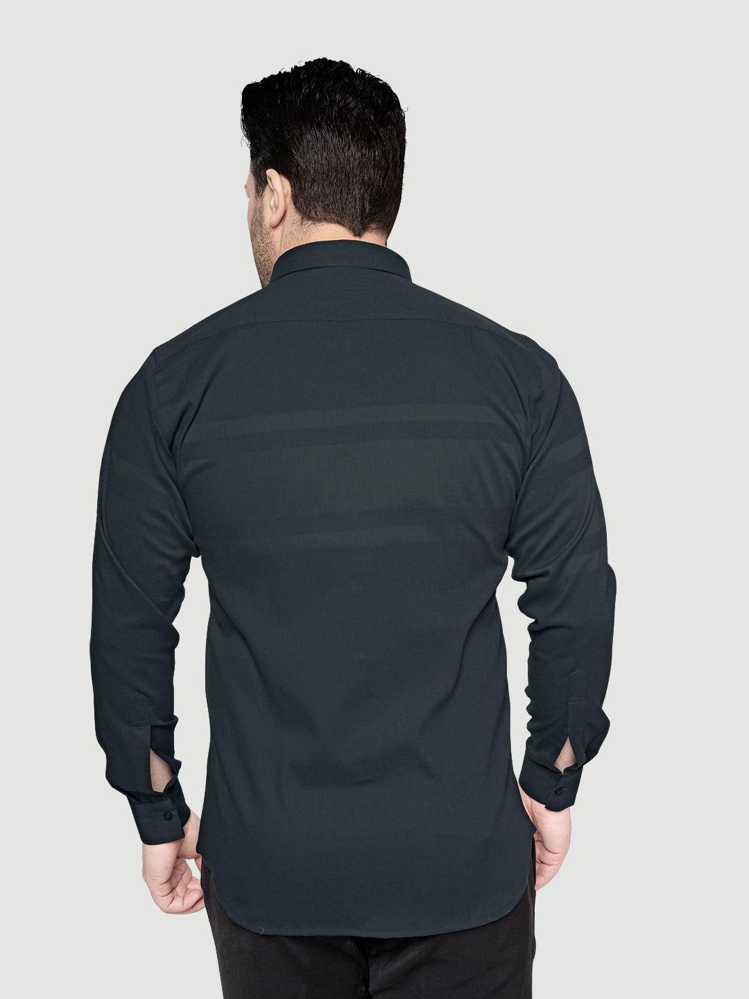 Black and White Men's Designer Shirt with Collar Accessory & Broach 5
