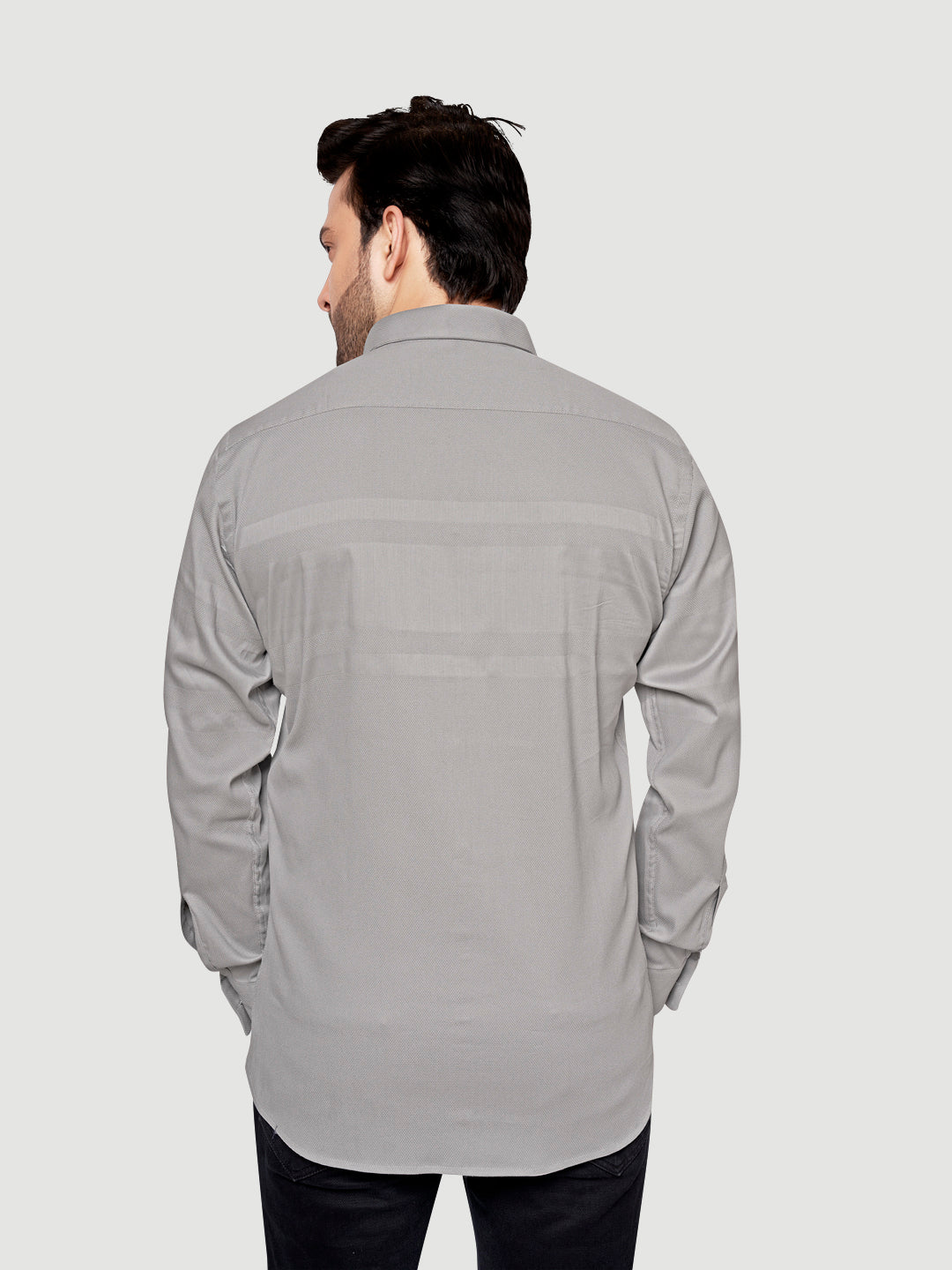 Black and White Men's Designer Shirt with Collar Accessory & Broach 3