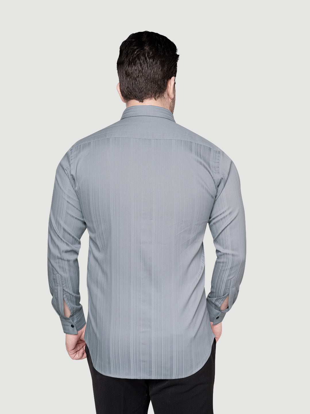 Black and White Shirts Men's Designer Shirt with Broach-1