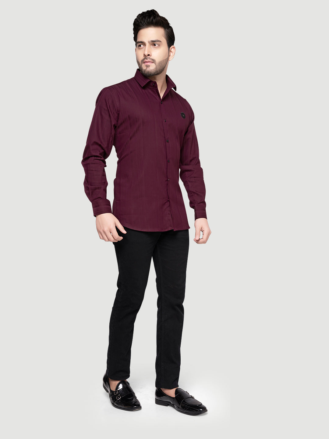 Black and White Shirts Men's Designer Shirt with Broach-2