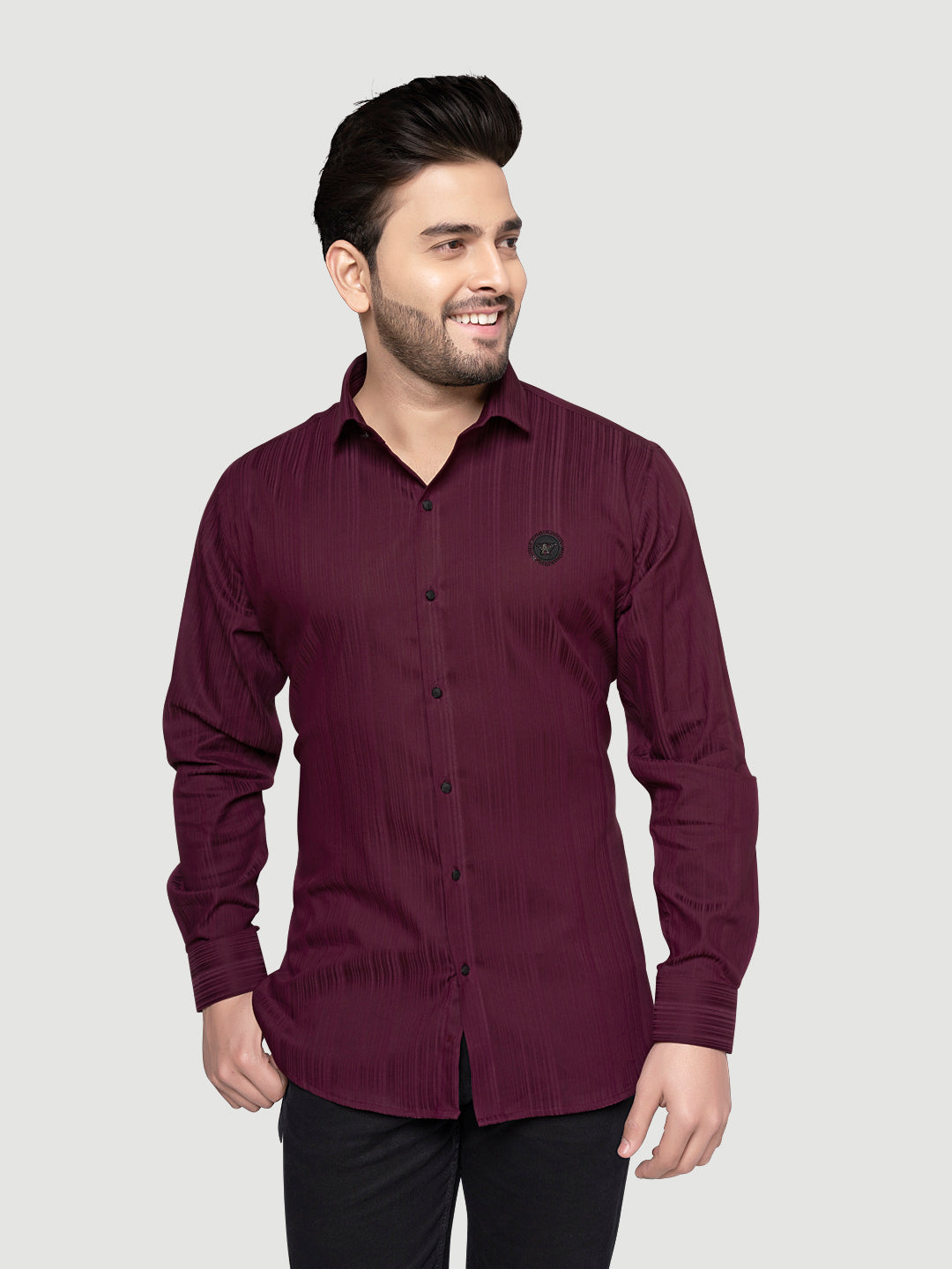 Black and White Shirts Men's Designer Shirt with Broach-2