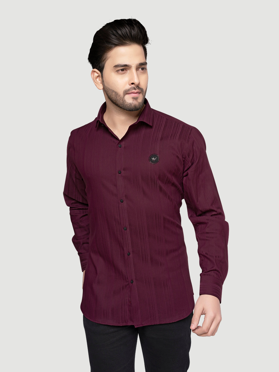 Black and White Shirts Men's Designer Shirt with Broach-2