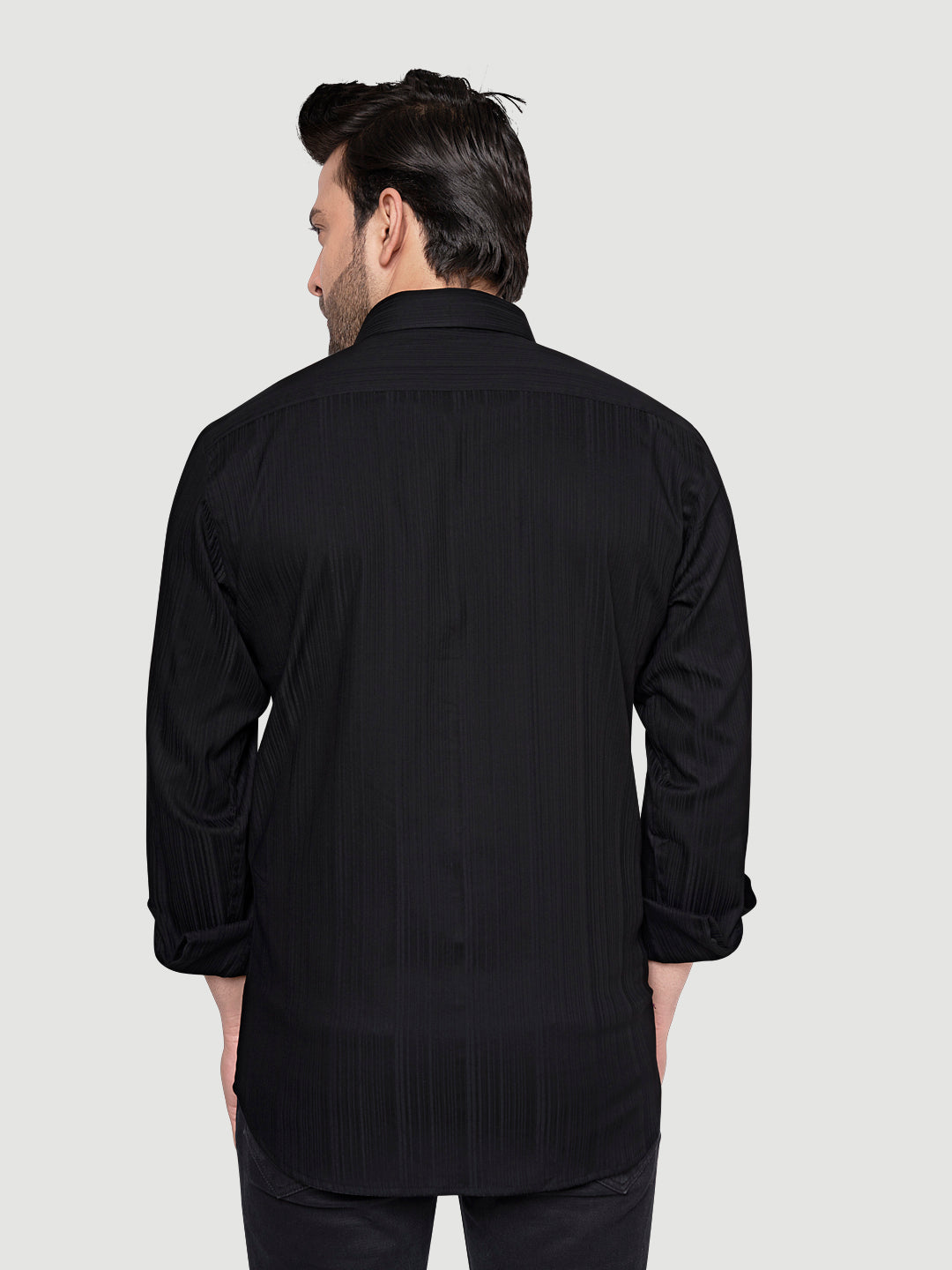 Black and White Shirts Men's Designer Shirt with Broach-4