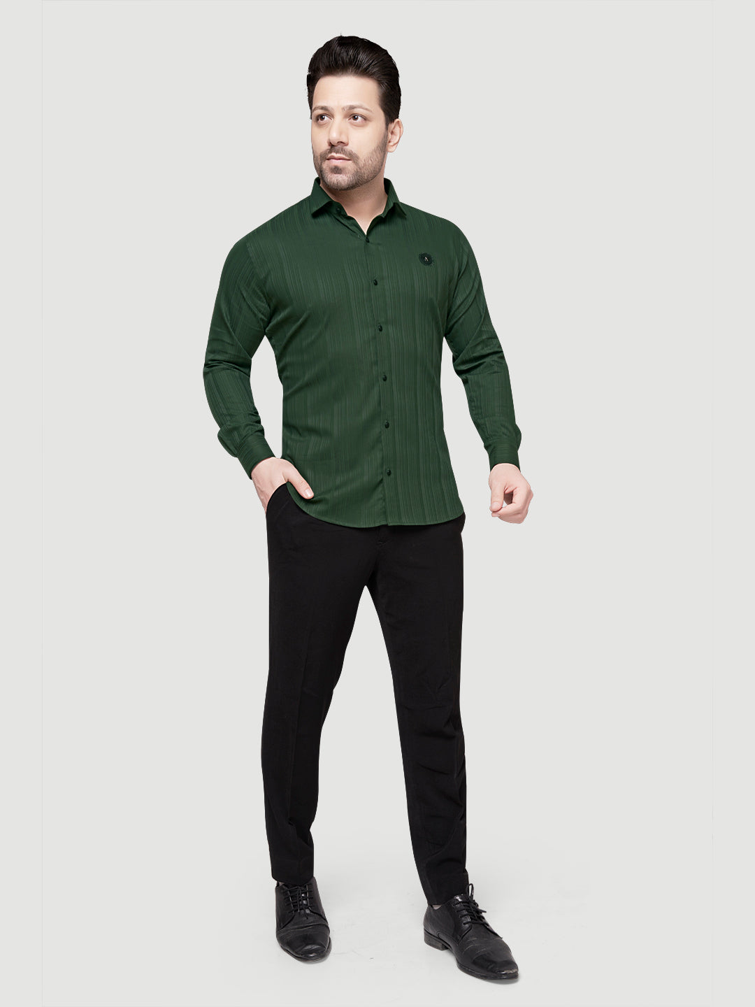 Black and White Shirts Men's Designer Shirt with Broach-5