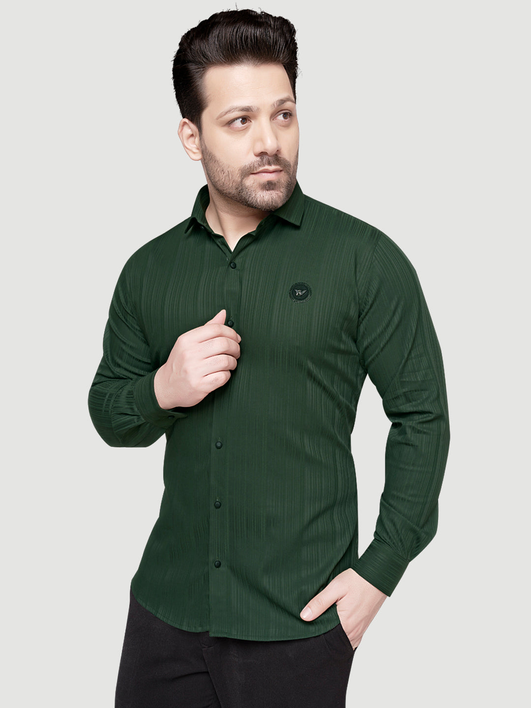 Black and White Shirts Men's Designer Shirt with Broach-5