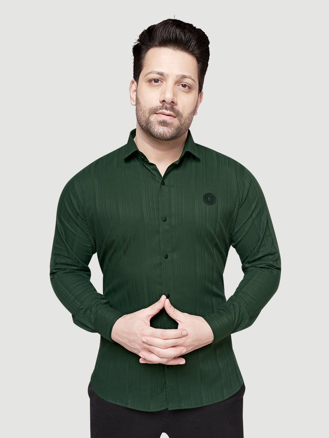 Black and White Shirts Men's Designer Shirt with Broach-5