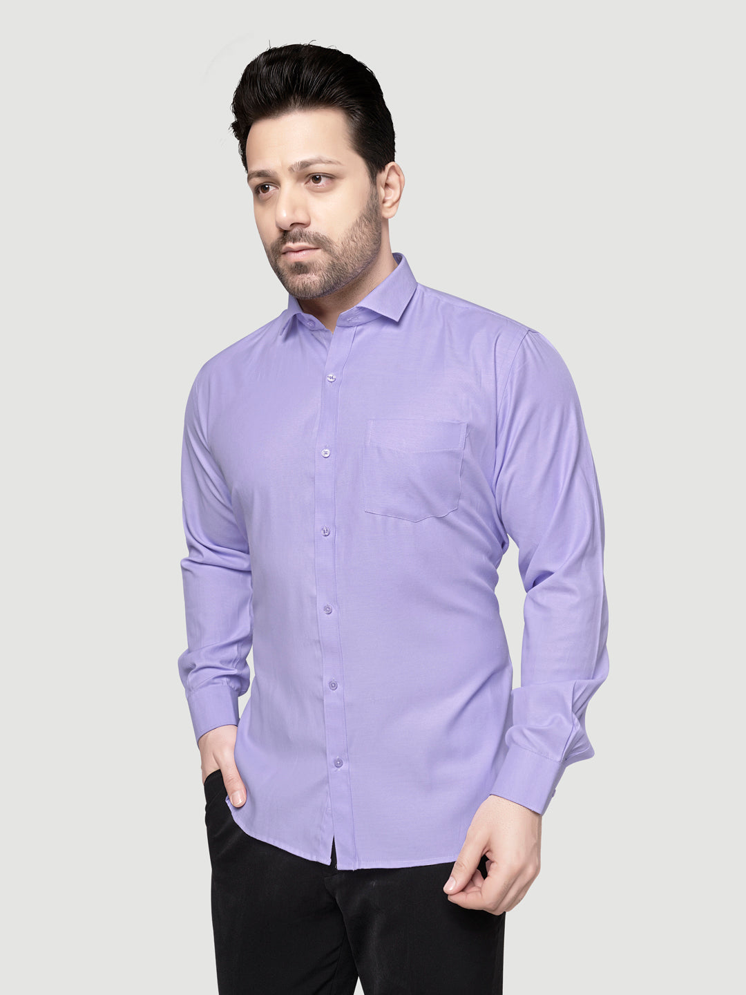 Black and White Shirts Men's Formal Dobby Shirt-2
