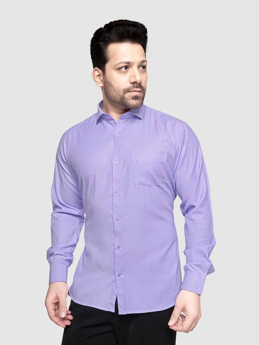 Black and White Shirts Men's Formal Dobby Shirt-2