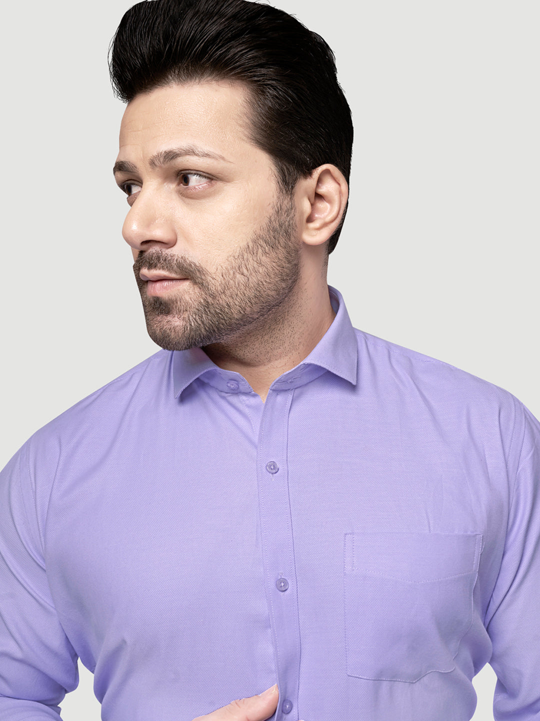 Black and White Shirts Men's Formal Dobby Shirt-2
