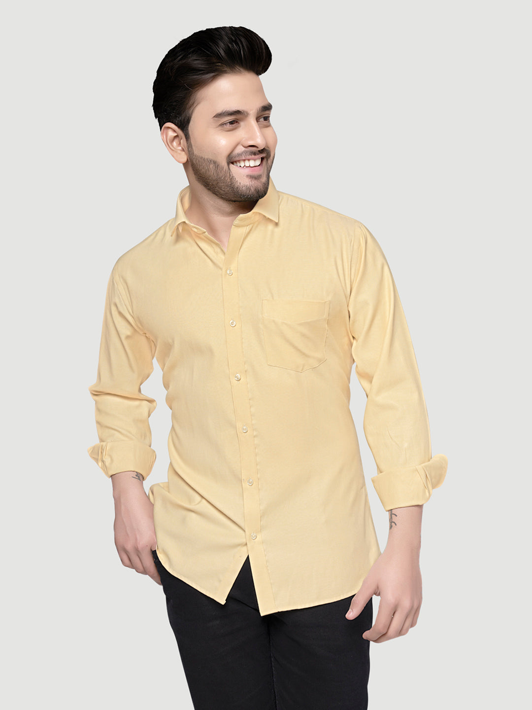 Black and White Shirts Men's Formal Dobby Shirt-11