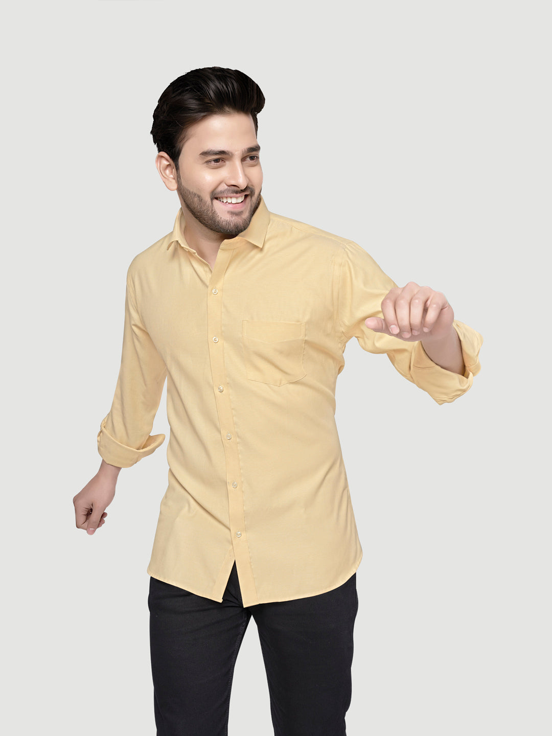 Black and White Shirts Men's Formal Dobby Shirt-11