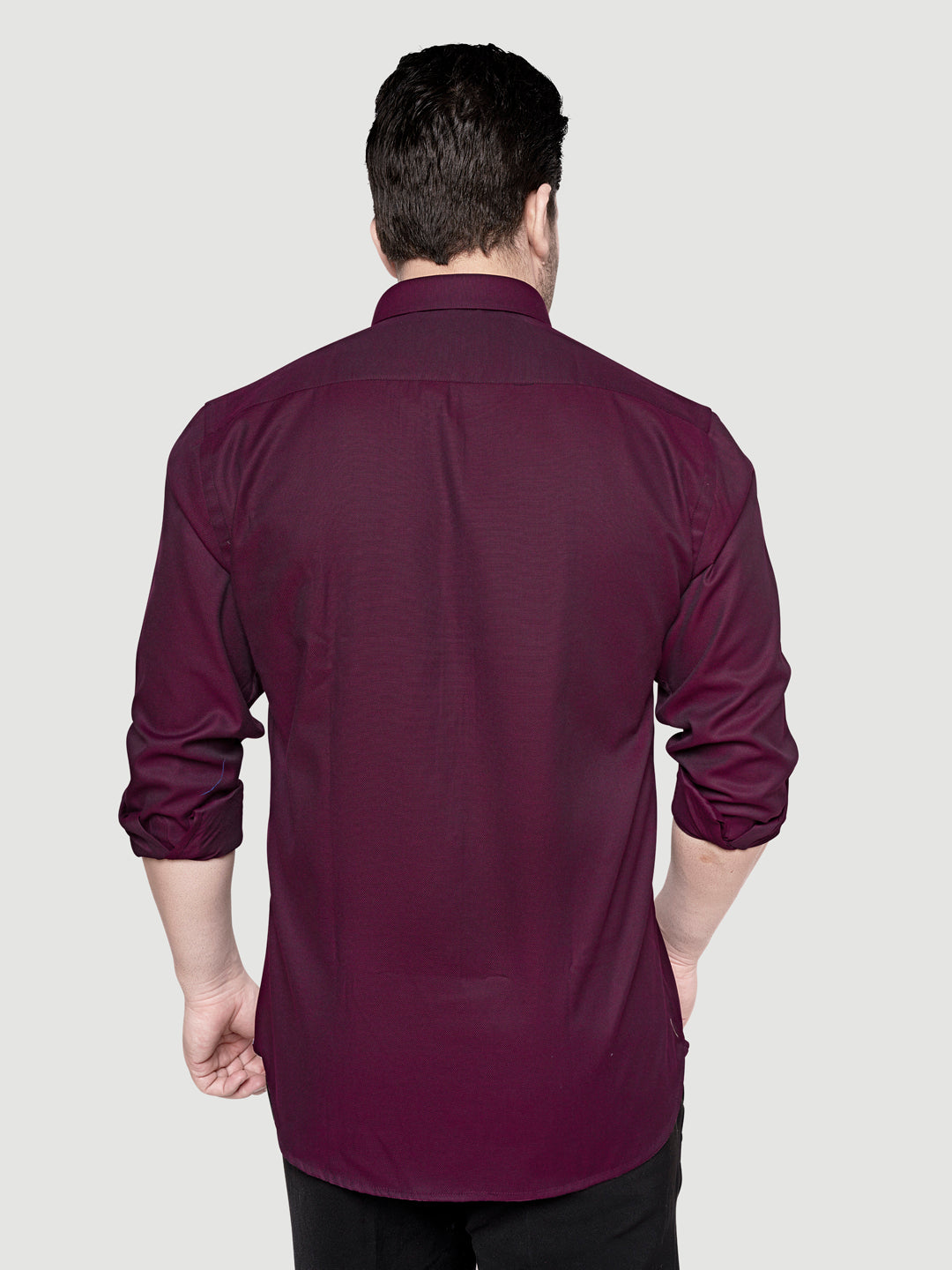 Black and White Shirts Men's Formal Dobby Shirt-7